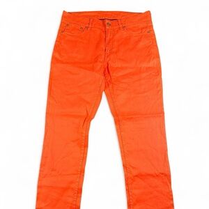 Ralph Lauren Purple Label Women’s 160 Slim Linen Denim Orange Pants 30x28